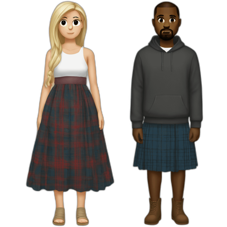 Kanye west wear Scottish long dress emoji