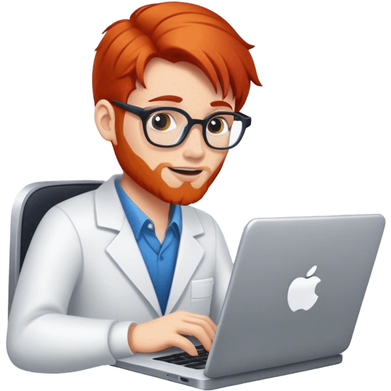 Create a redhead programmer using his lapto emoji