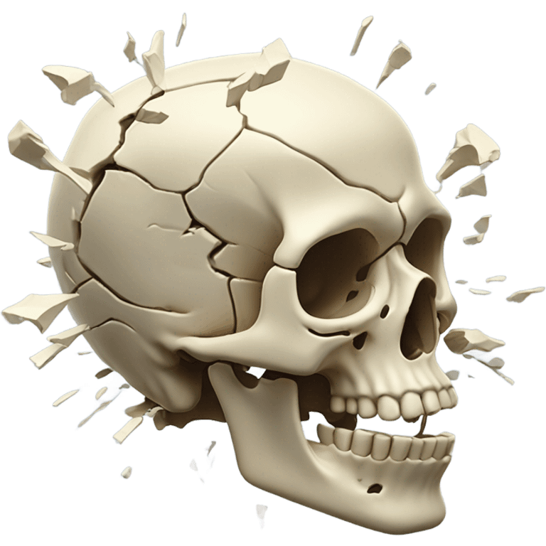 Skeleton head with an exploding head emoji