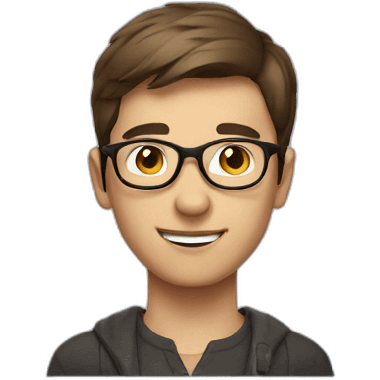 Classy short-brown-haired, bitter, bespectacled young man throwing grapes emoji