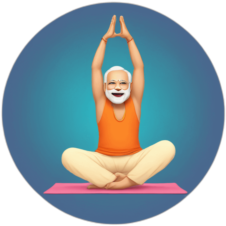 narendra modi doing yoga emoji