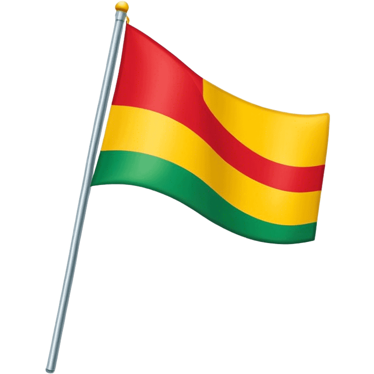 A  flag that is diagonal and has the colors Red, yellow, and green emoji