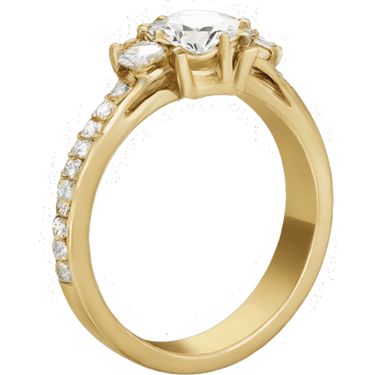 Round cut diamond ring gold  emoji