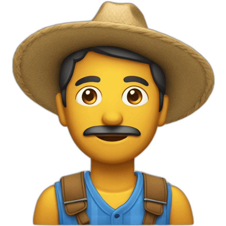 Un campesino con sombrero y una cámara  emoji