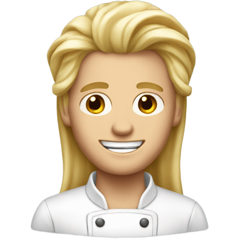 Pastry chef man with long blond hair  emoji