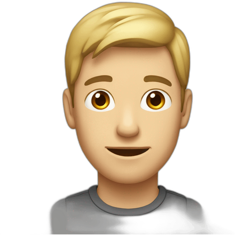 A shy Caucasian Guy with bold cut  emoji