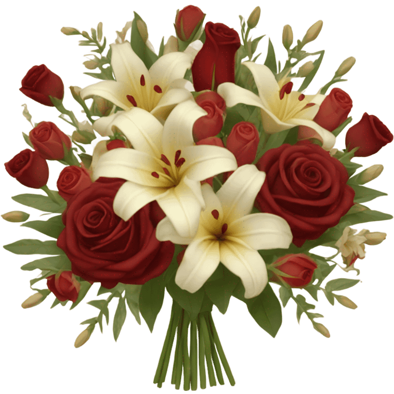 beige red bouquet of flowers emoji