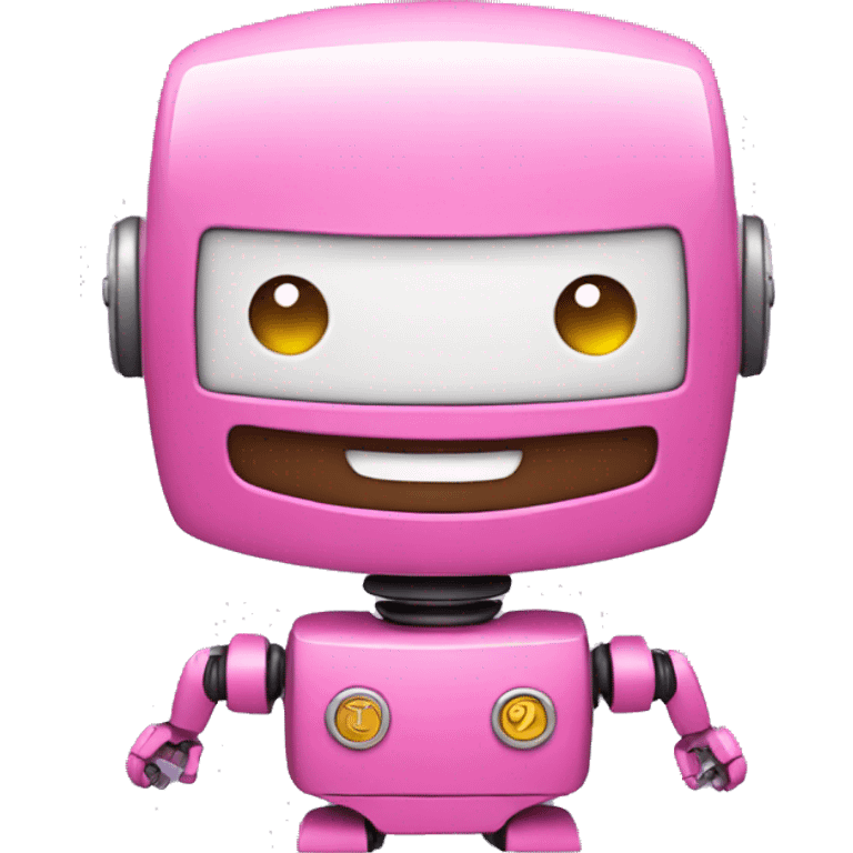 a pink robot with smile emoji