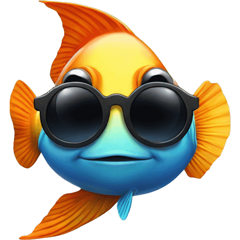 Tropical fish wearing sunglasses emoji