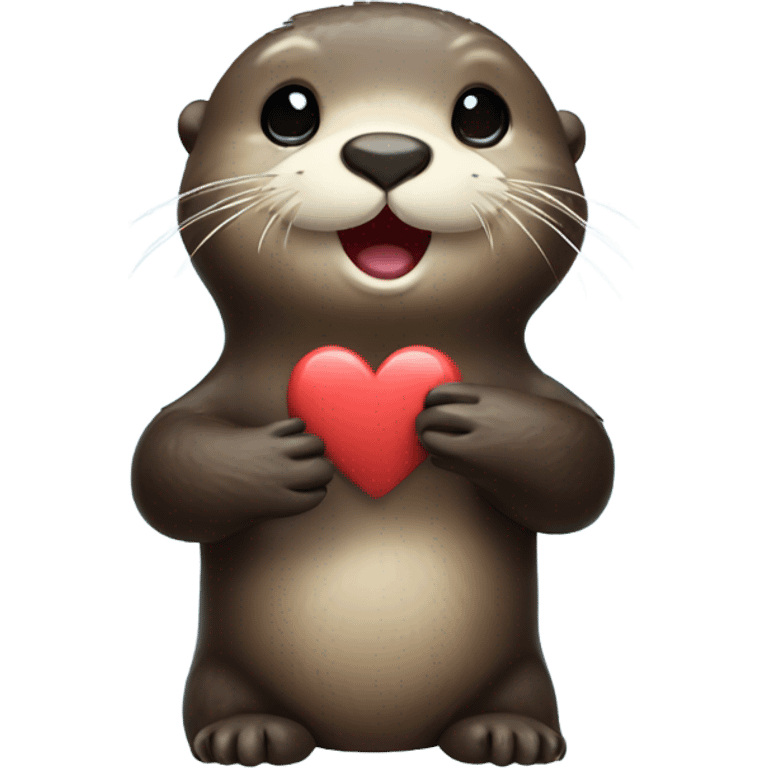 Sea otter giving a heart sign with his hands  emoji