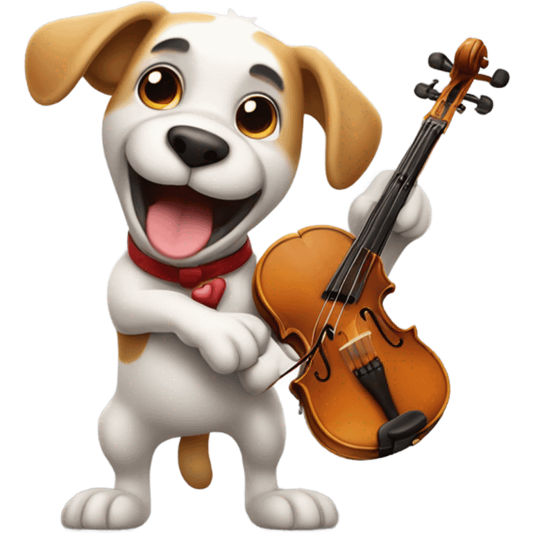 Dog playing violin emoji