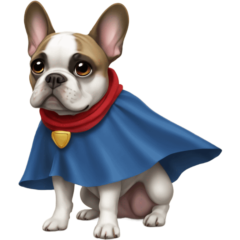 French bulldog wearing a cape emoji