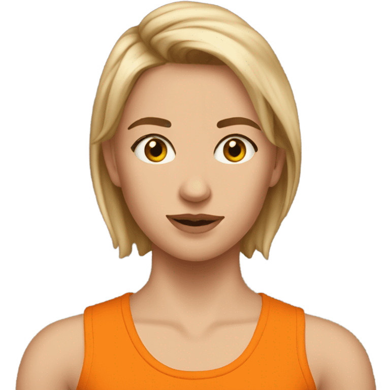 tate mcrae in a orange croptop emoji