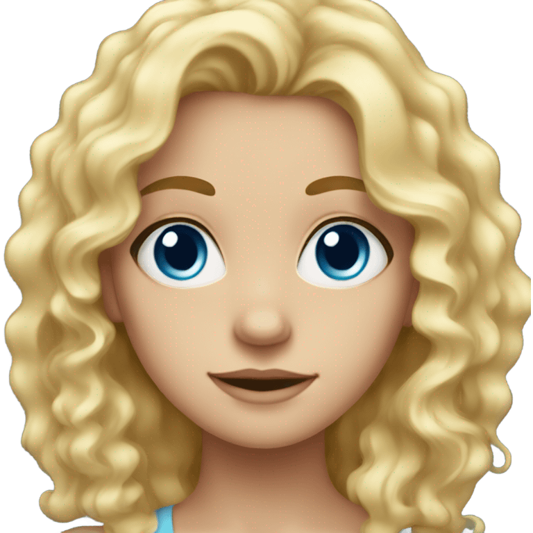 blonde girl with wavy hair and blue eyes  emoji