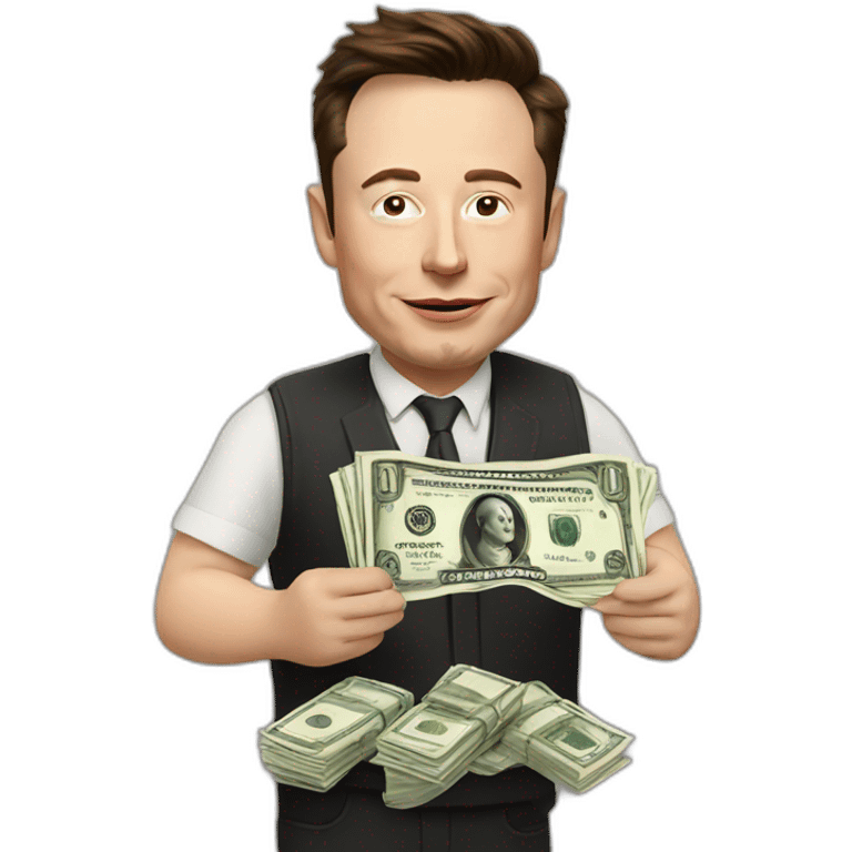 elon musk with money emoji