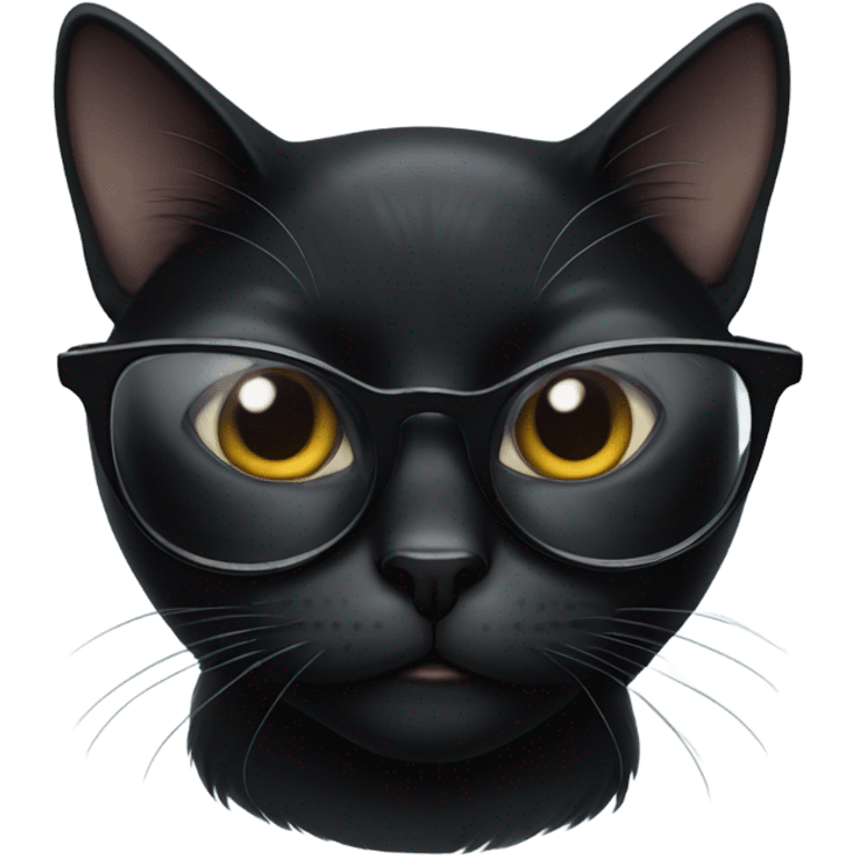 black cat eye glasses emoji