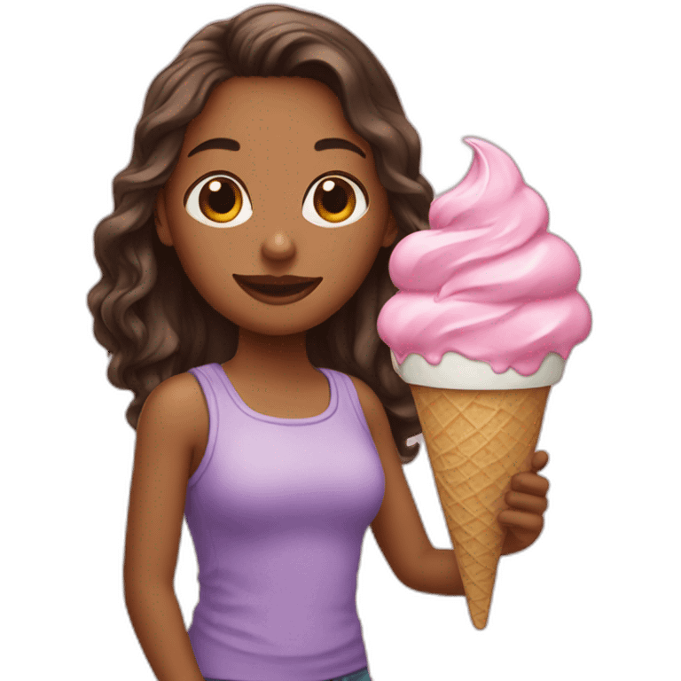 Girl with ice cream  emoji