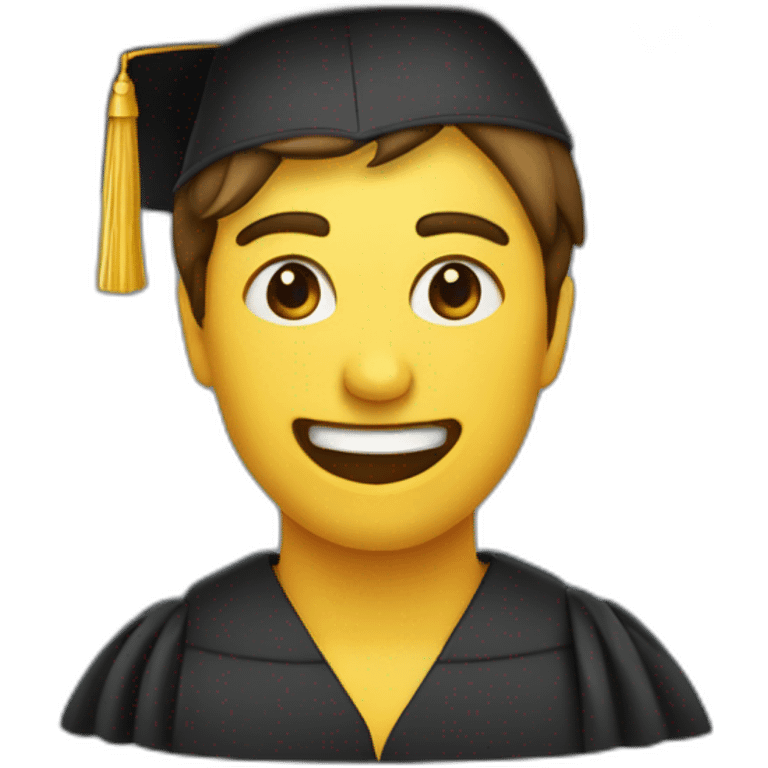 una letra P con un sombrero de graduación emoji