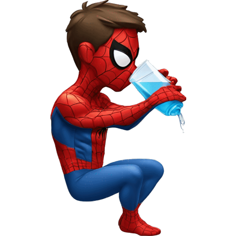 spiderman drinking water emoji