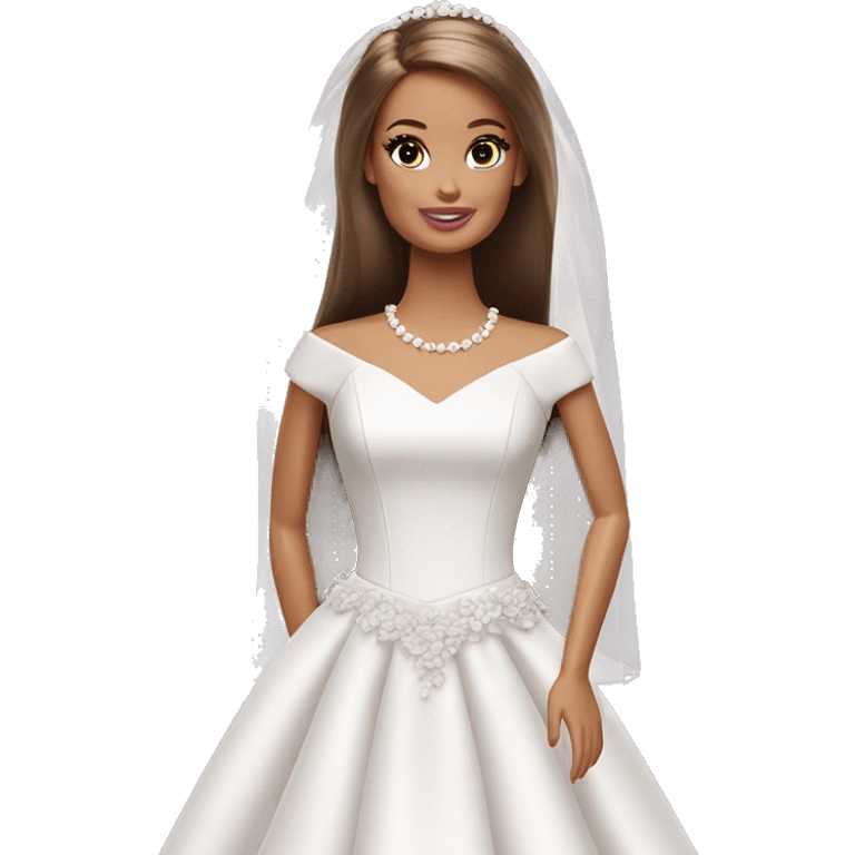 Barbie bride brown hair emoji