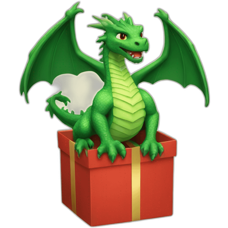 dragon from gift box emoji