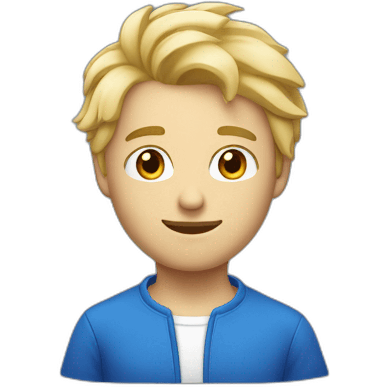 Homme au cheveux blond et aux yeux bleus emoji