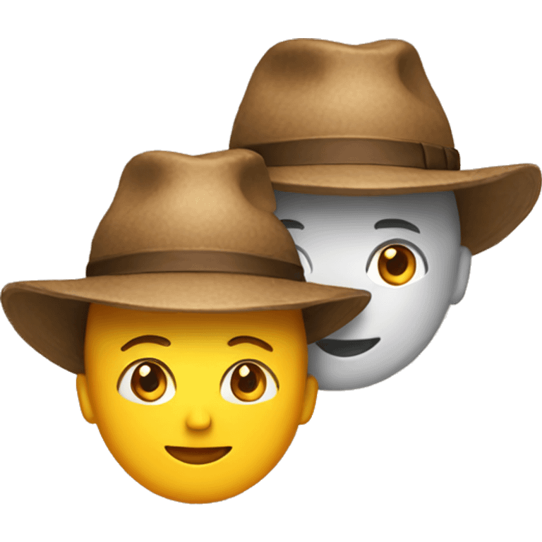 couple with hats emoji