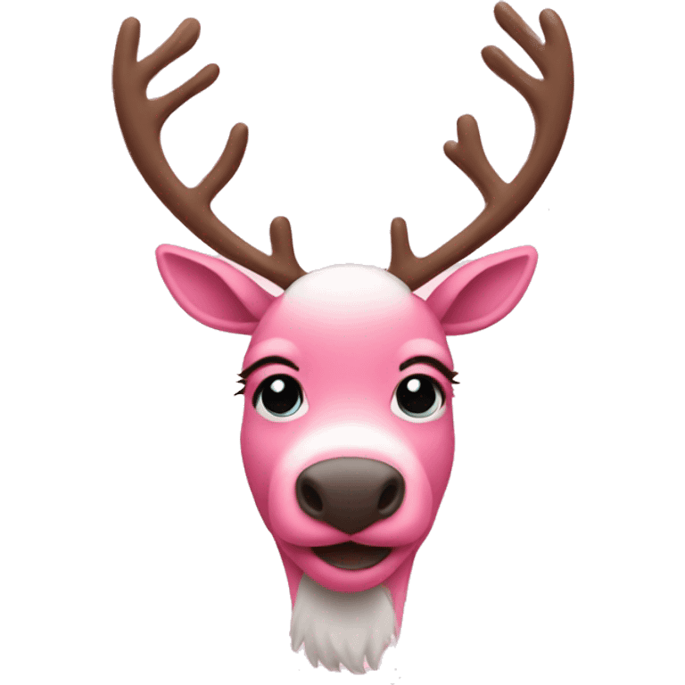 Pink reindeer  emoji