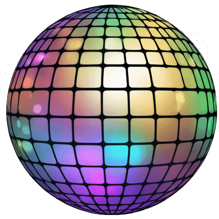 transparent background disco ball fit in a squa emoji