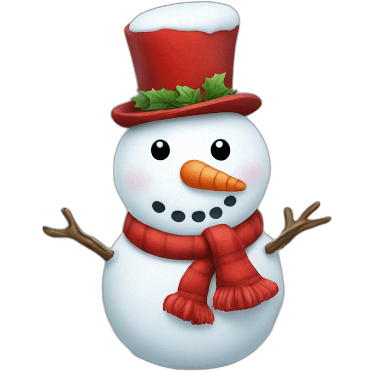 a snowman in a red hat emoji