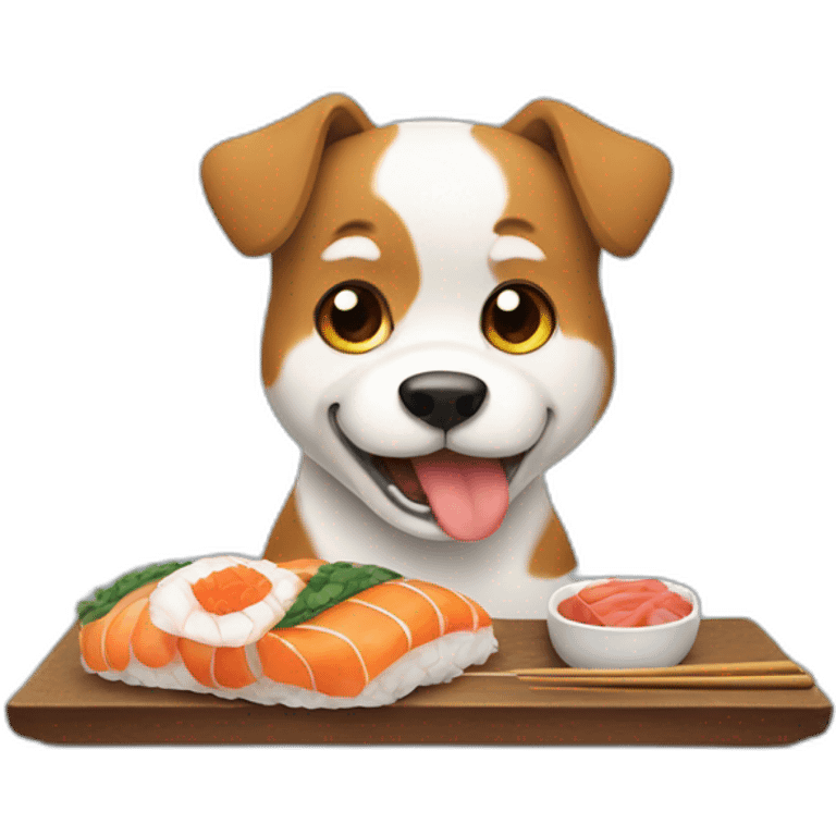 dog eats sushi emoji