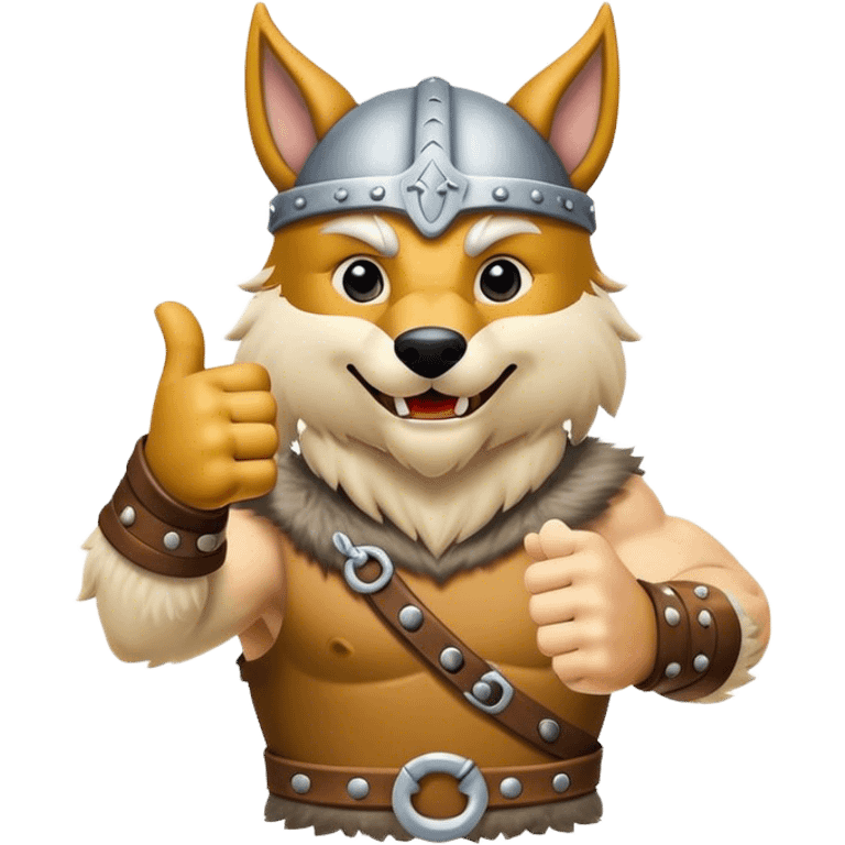 Viking Wolf giving thumbs up emoji