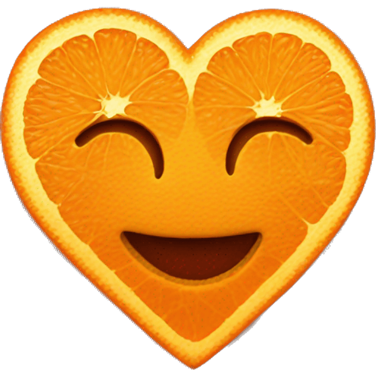 Heart made out of orange emoji