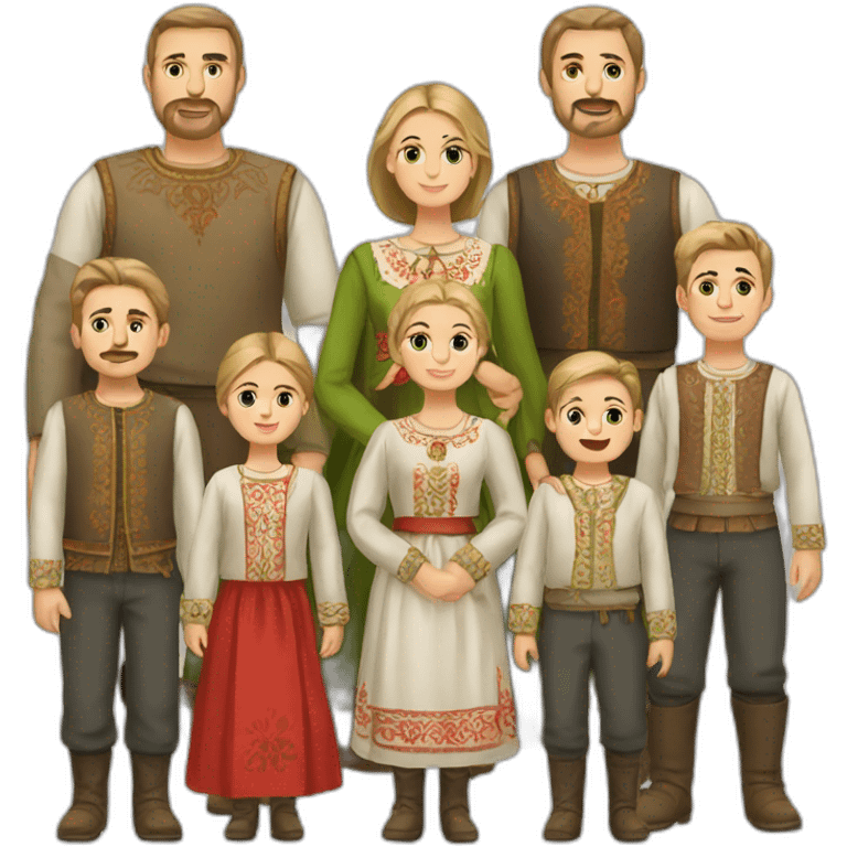 slavic national clothes family emoji