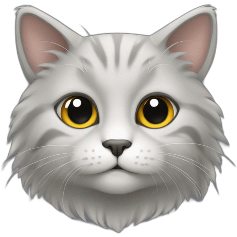 Gato gris peludo emoji