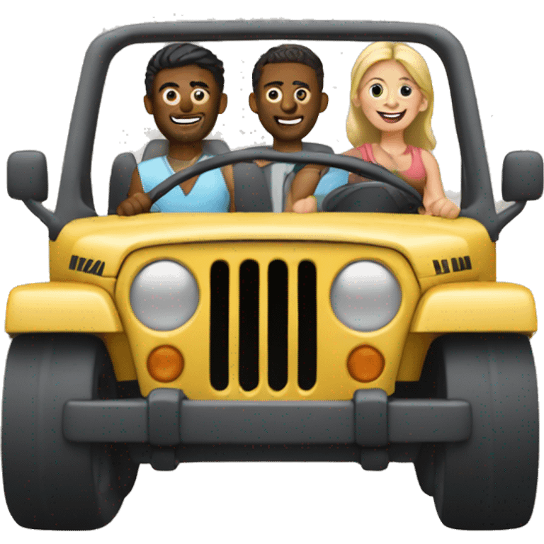 A couple driving  a jeep   emoji