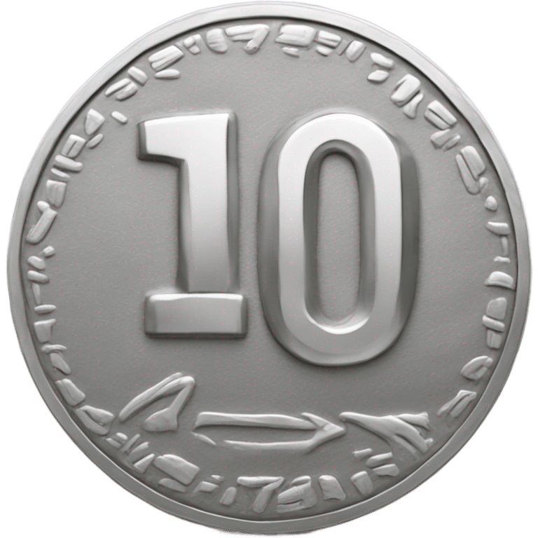 A silver coin that is written “100” clay 3d emoji