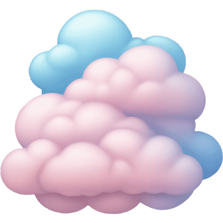 Pastel pink and blue clouds emoji