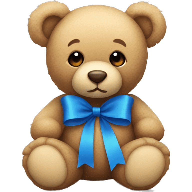 teddy bear with blue ribbon emoji