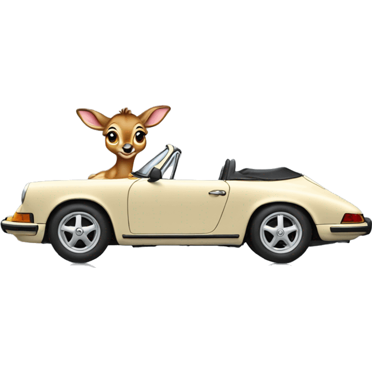 Bambi in a porsche emoji