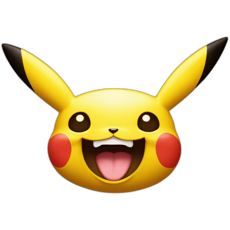 Grinning squinting pikachu, only head emoji