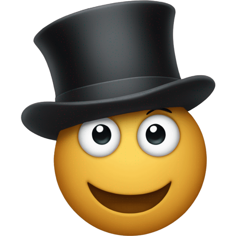 Embarrassed face in a top hat emoji