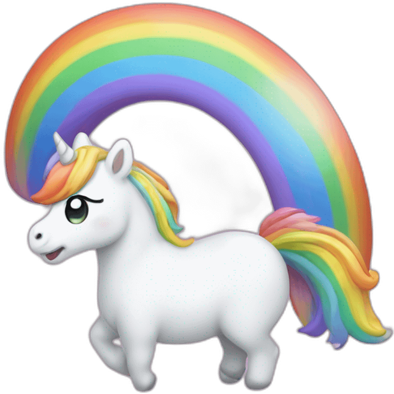 Licorne qui fais caca un arc en ciel emoji