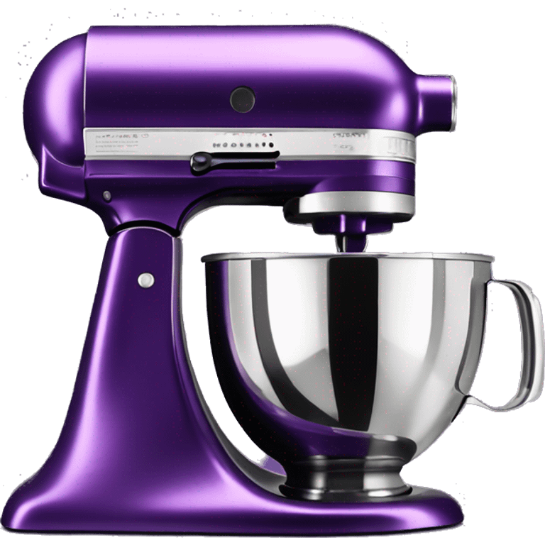 Realistic Metallic royal purple kitchenaid mixer isolated.  emoji