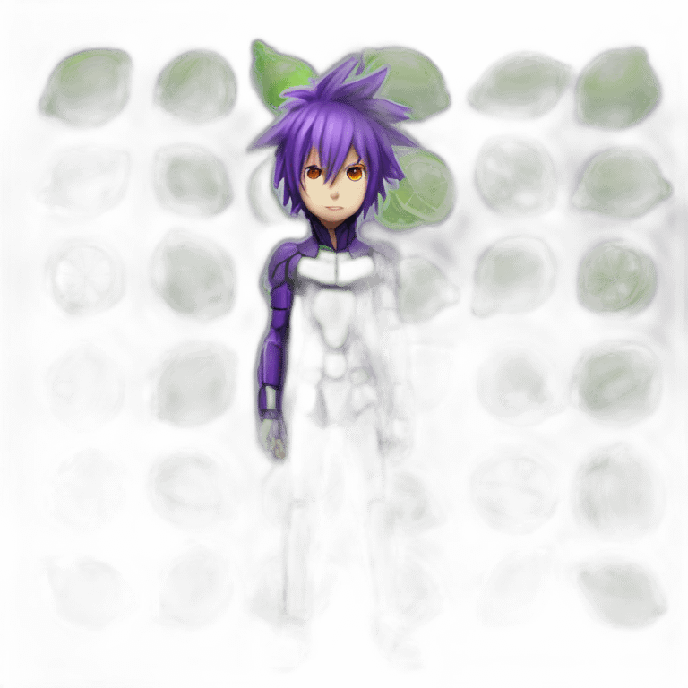 lemon-green-and-purple-neon-Robotic cyborg Sasuke emoji