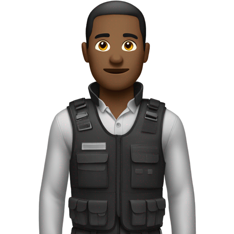 man standing with anti-stab vest emoji