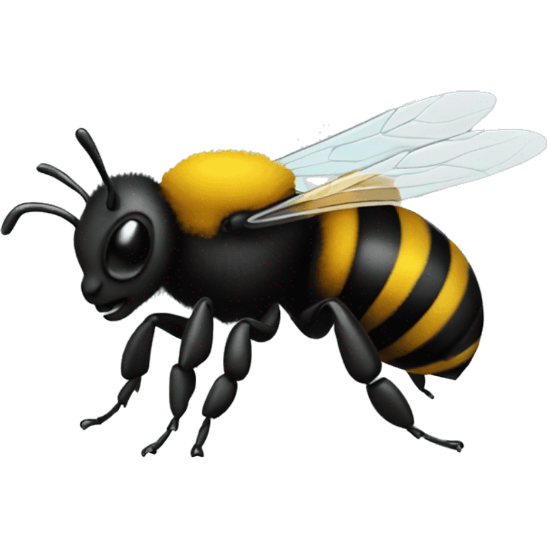 A black bee emoji