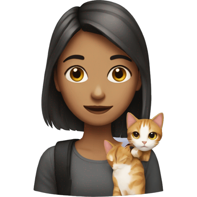 Girl with cat emoji