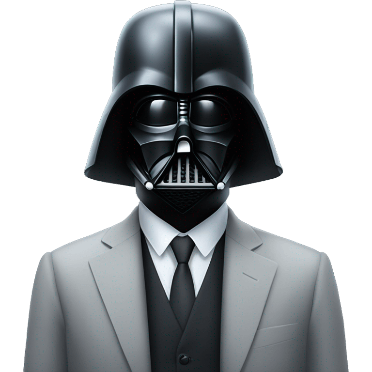 Darth Vader helmet on confident man in a suit emoji