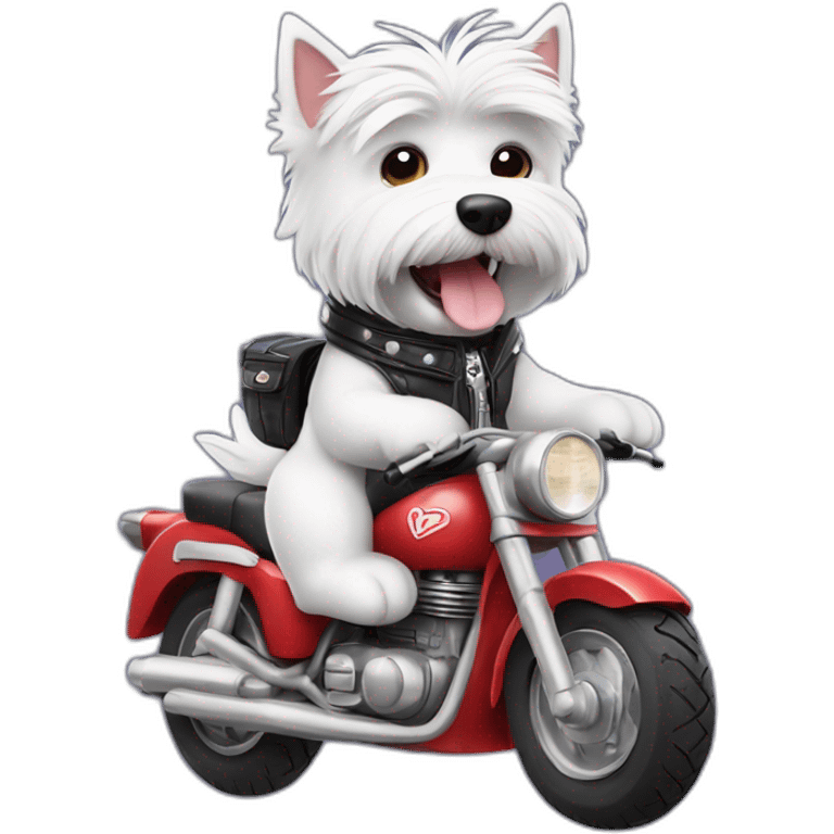 The cutest Westie dog riding a motorcycle  emoji